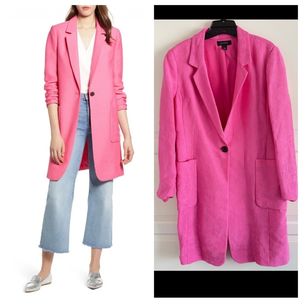 Halogen pink long lightweight coat 23551